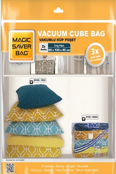 Magic Saver Bag 2li Küp Vakumlu Poşet Seti (jumbo)