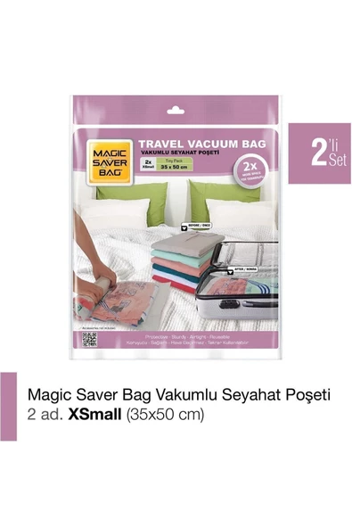 Magic Saver Bag 2’li Xsmall Vakumlu Seyahat Poşeti