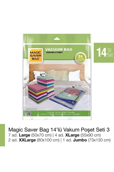 Magic Saver Bag 14’lü  Vakumlu Poşet Set-3