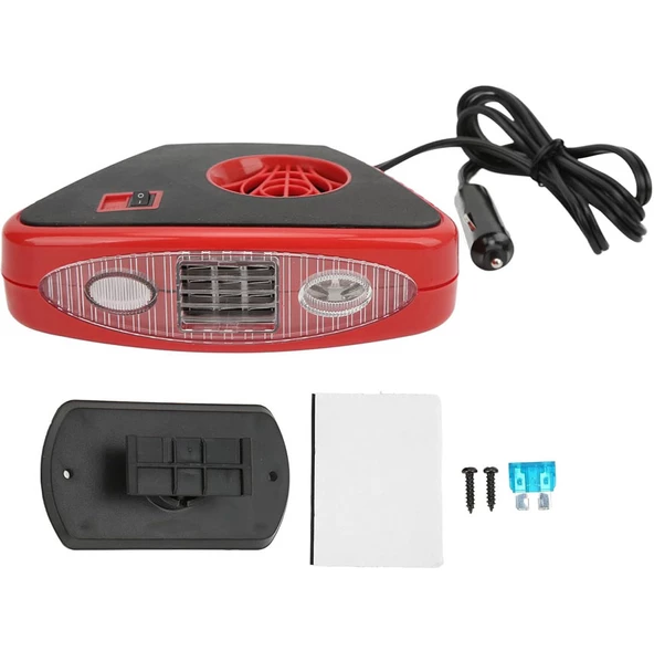 Araç içi Isıtıcı Fan Led Işıklı Cam Buğu Çözücü Oto Isıtıcı 12V - 4