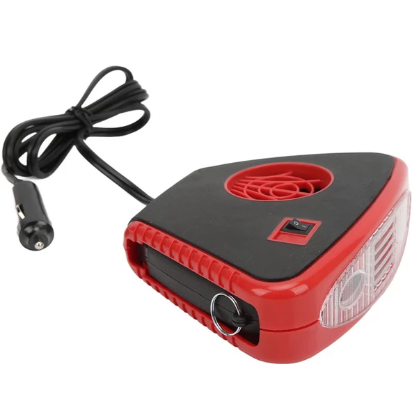 Araç içi Isıtıcı Fan Led Işıklı Cam Buğu Çözücü Oto Isıtıcı 12V - 3