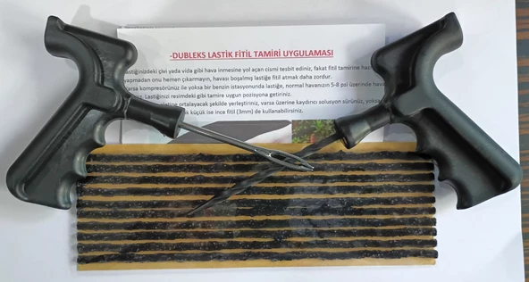 Lastik Tamir Seti : 10 Adet 3.5x200mm ince Fitil, fitil atma ve kanal açıcı