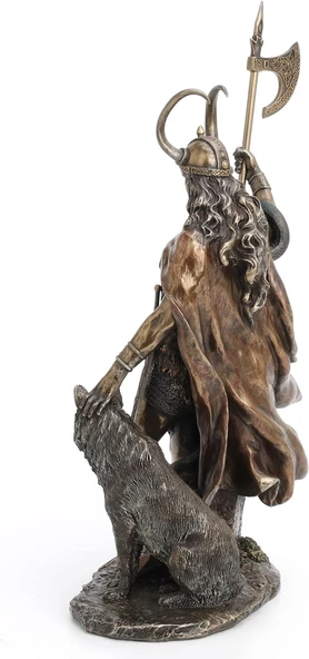 Bronz İskandinav Tanrısı Loki Kötülük ve Kurnazlık Tanrısı Heykel Biblo Ev Dekoru - 6
