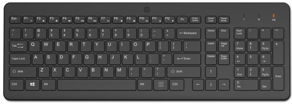 HP 225 805T1AA Kablosuz Klavye 2.4Ghz (1 x AAA Pil) Siyah (12 Kısayol Kombinasyonu)