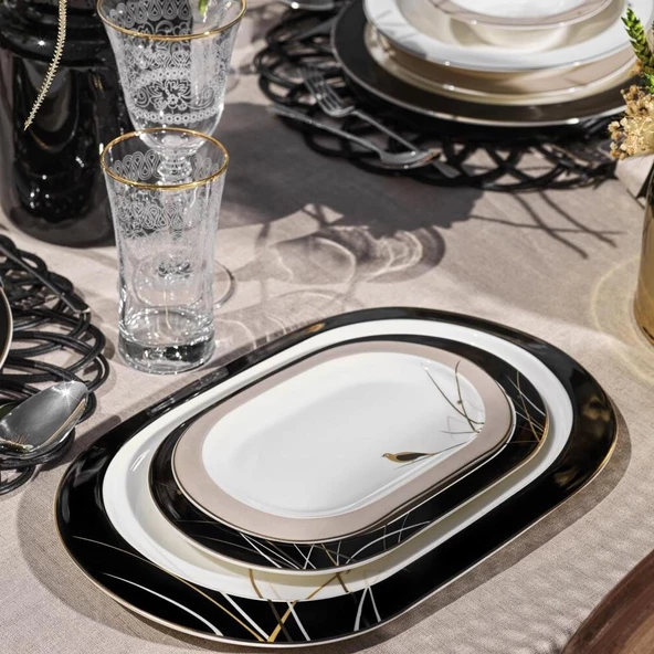 Schafer Tılsım Charm Yemek Takımı 60 Parça Siyah - 2