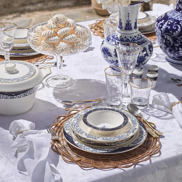 Schafer Tılsım Lace Yemek Takımı 60 Parça Lacivert - 2