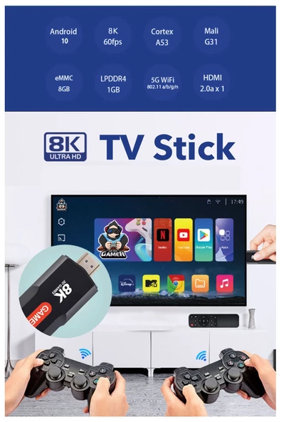 Q9 10000+ Retro Arcade Oyun Konsolu & 8K Ultra HD Android TV Box Netflix YouTube Google Uyumlu - 5