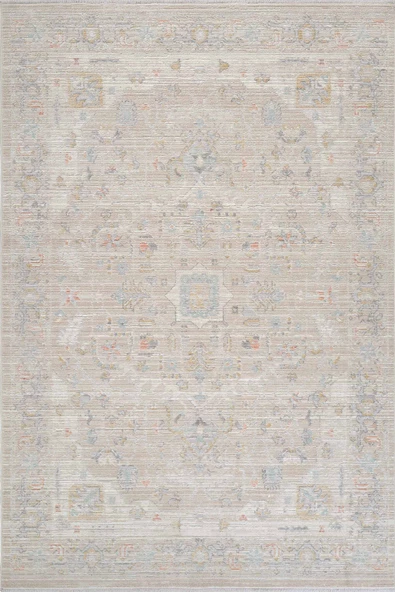 Rustik 2222 Klasik Vintage Salon Bej Krem Mutfak Halısı Tozumaz Yumuşak Makine Halısı - 5