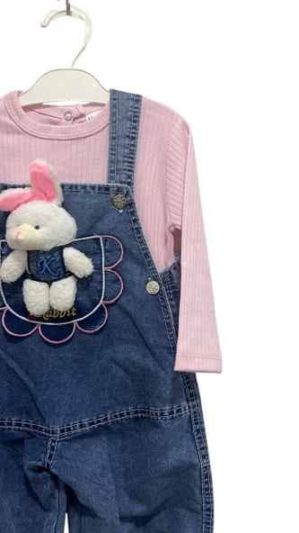 uğurböceğiçocuk Çiçek Peluş Tavşan Kız Bebek Tulum 2351 - 6