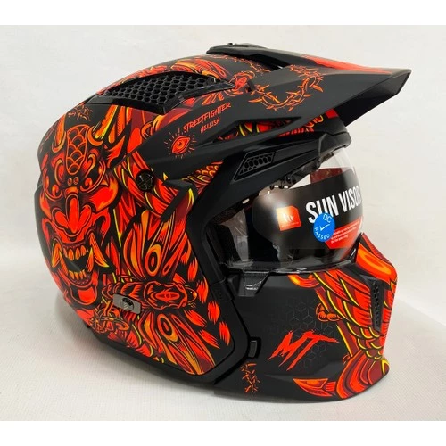 Mt Streetfighter Sv Hellish B5 Modüler Motosiklet Kaskı Mat Renk - 3