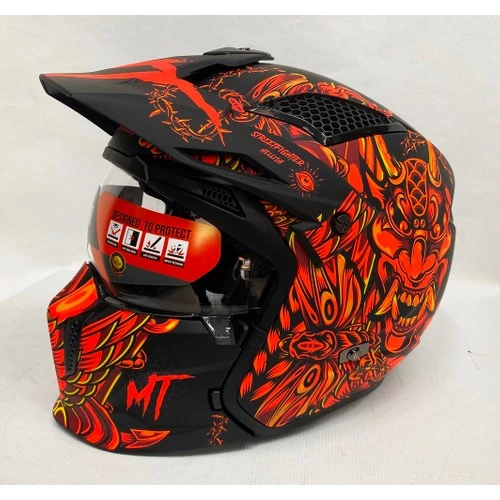 Mt Streetfighter Sv Hellish B5 Modüler Motosiklet Kaskı Mat Renk