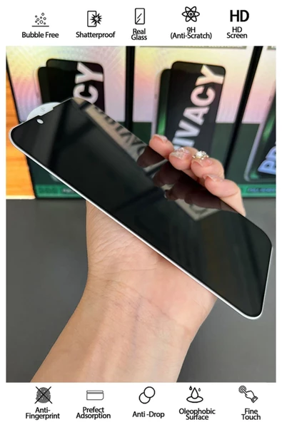 Poco X3/x3 Pro/x3 Nfc/x3 Gt Tam Kapatan Privacy Ekran Koruyucu - Temperli Kırılmaz Cam - 2