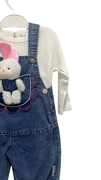 uğurböceğiçocuk Çiçek Peluş Tavşan Kız Bebek Tulum 2351 - 12