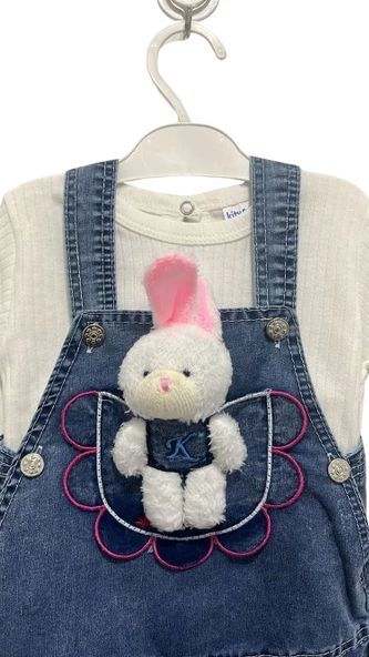 uğurböceğiçocuk Çiçek Peluş Tavşan Kız Bebek Tulum 2351 - 11