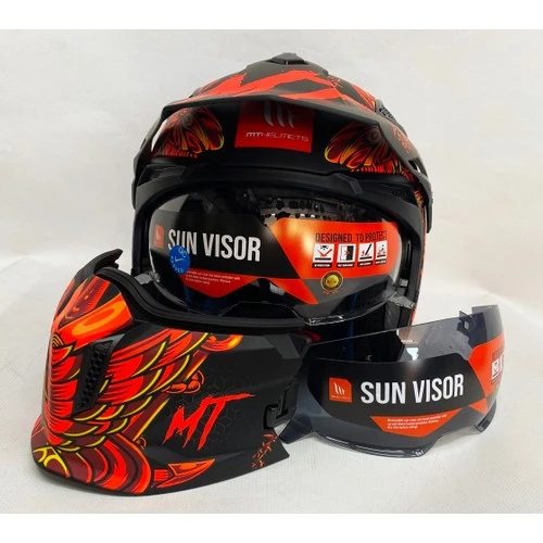 Mt Streetfighter Sv Hellish B5 Modüler Motosiklet Kaskı Mat Renk - 2