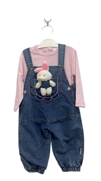 uğurböceğiçocuk Çiçek Peluş Tavşan Kız Bebek Tulum 2351 - 4