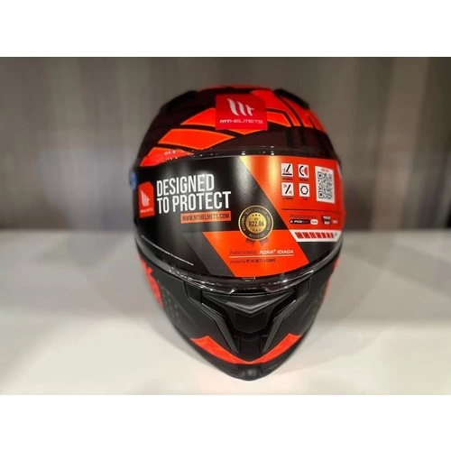 Mt Helmets Kask mt Braker Sv Punk Rider B5 Mat Orange/red/black - 4