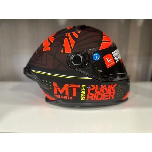Mt Helmets Kask mt Braker Sv Punk Rider B5 Mat Orange/red/black - 5