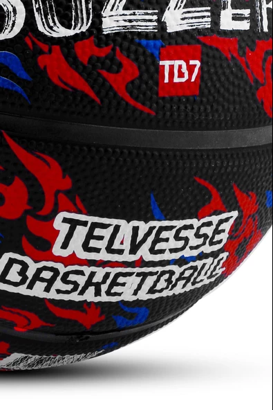 Telvesse TB500 Buzzers Basketbol Topu Grafiti Kauçuk Dayanıklı Deep Channel Kabartmalı No:7 - 7
