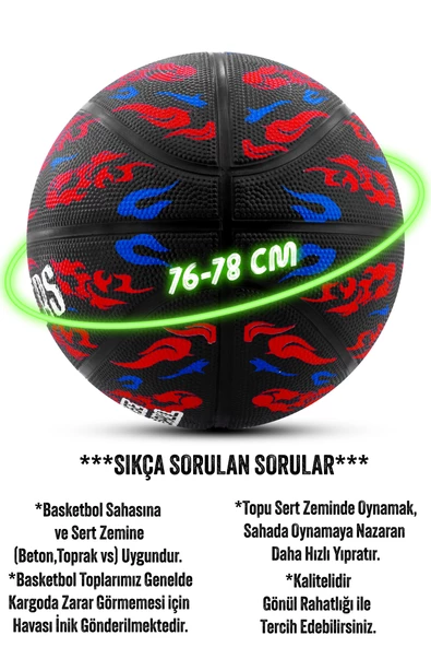 Telvesse TB-500 Buzzers Basketbol Topu Pompalı Grafiti Kauçuk Dayanıklı Deep Channel Kabartma 7 NO - 4