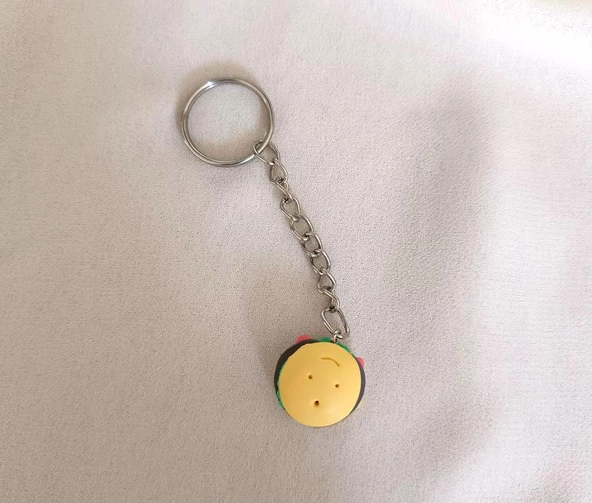 Anahtarlık Mini Hamburger Yiyecek Model Araba Çanta Cüzdan Süsü Aksesuar - 3