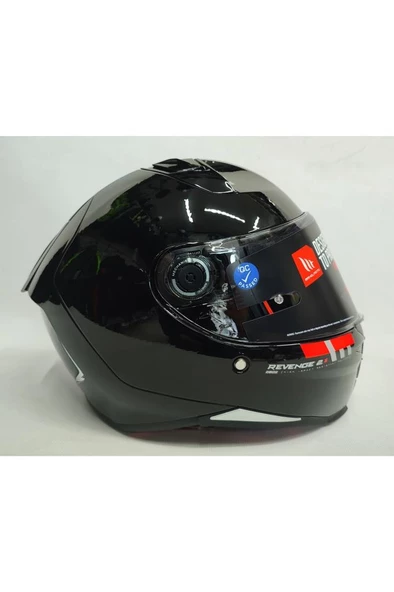 Mt Revenge 2 Solıd A11 Gloss Black Şeffaf Vizörlü - 4