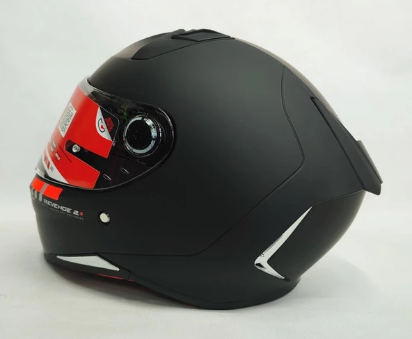 Mt Revenge 2 Solid A1 Matt Black Şeffaf Vizörlü Kask