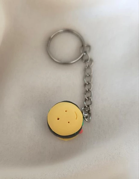 Anahtarlık Mini Hamburger Yiyecek Model Araba Çanta Cüzdan Süsü Aksesuar - 2