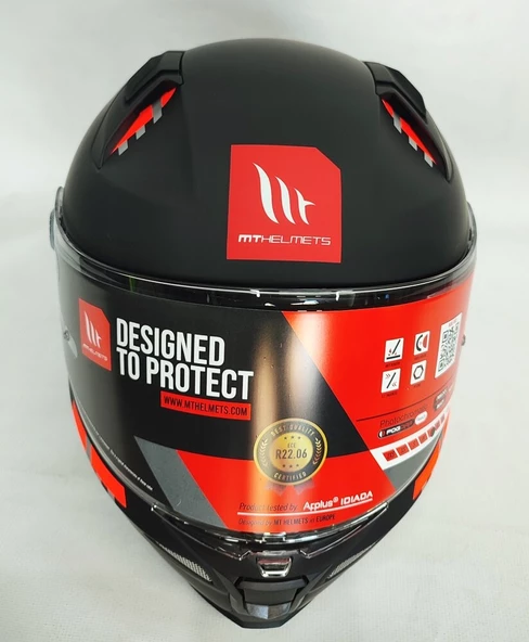 Mt Revenge 2 Solid A1 Matt Black Şeffaf Vizörlü Kask - 5