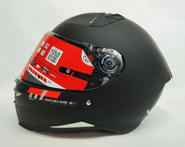 Mt Revenge 2 Solid A1 Matt Black Şeffaf Vizörlü Kask - 2