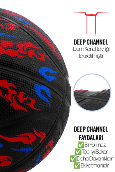 Telvesse TB-500 Buzzers Basketbol Topu Pompalı Grafiti Kauçuk Dayanıklı Deep Channel Kabartma 7 NO - 5