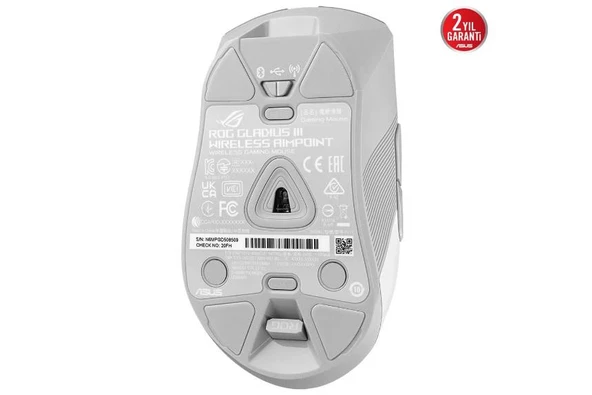Asus ROG Gladius III Wireless AimPoint Beyaz 36.000 DPI RGB Kablosuz Gaming Mouse - Resim 5