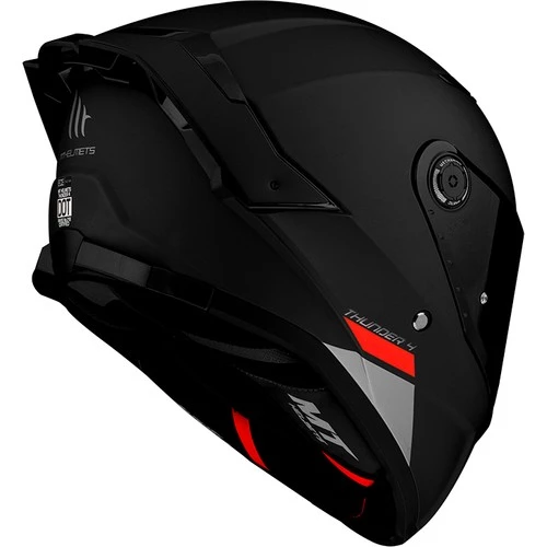 Mt Thunder 4 Sv Solid A1 Matt Black Şeffaf Vizörlü Kask - 3