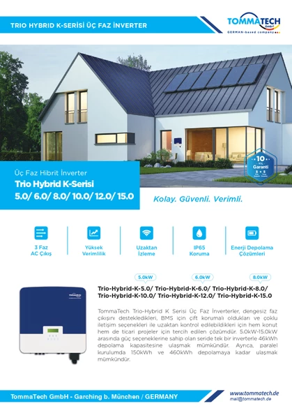 TommaTech Trio Hybrid K 6.0kW Üç Faz İnverter - 2
