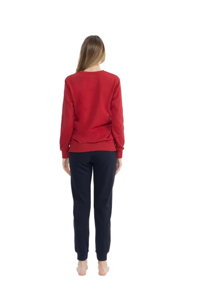 U.S. Polo Assn. 17075 Kadın Bordo Ev Giyim Pijama Takım - 3