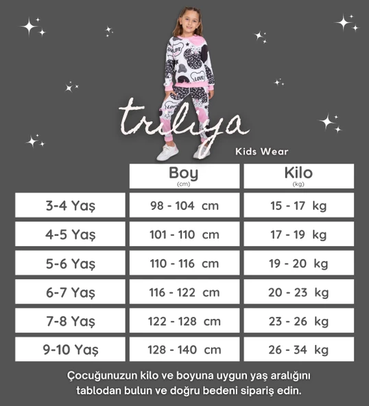 Triliya-Kız Çocuk Dijital Baskı Mevsimlik Eşofman Takımı- 3-10 Yaş - 7