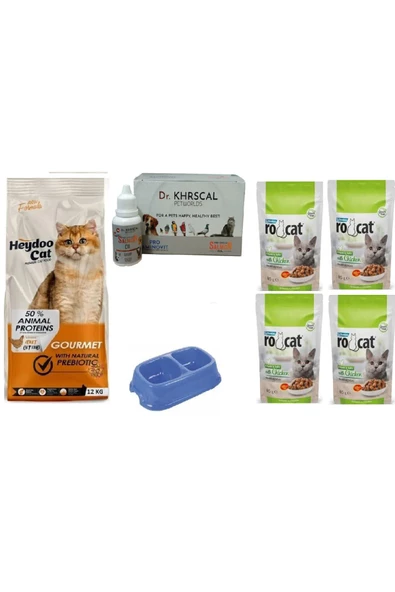 Kedi Kuru Maması Gourmet 12 Kg + Kediler İçin Pro Somon Oil +( Tavuklu Kedi Yaş Mama 85 gr X 4 ADET)