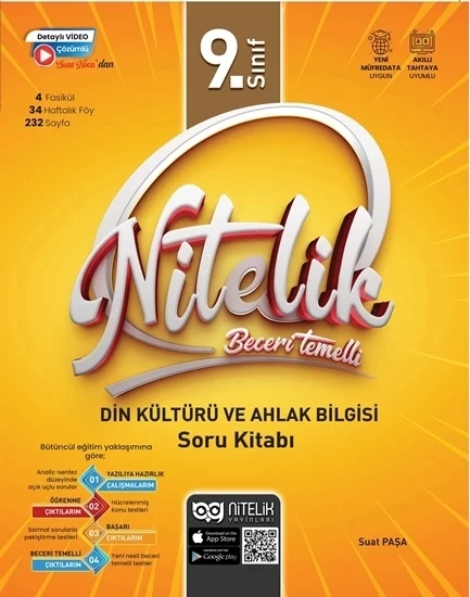 NİTELİK YAYINLARI 9. SINIF DİN KÜLTÜRÜ VE AHLAK BİLGİSİ SORU KİTABI BECERİ TEMELLİ