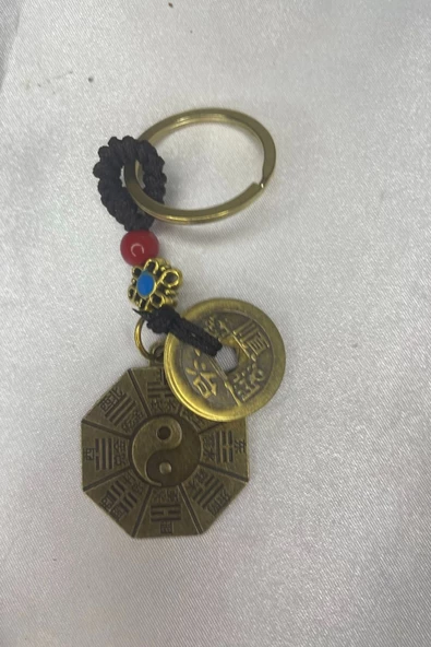 Feng Shui Yin Yan Bereket Şans Mutluluk Ejderha Çin Paralı Feng Sui Pagoda Anahtarlık - 3