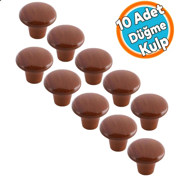 Mobilya Düğme Sert Plastik Ceviz Dolap Mutfak Dolabı Çekmece Dolap Kapak Kulpu Kulbu Kulp 10 Adet ürün görseli