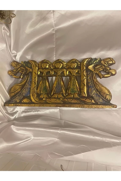 Duvar Panosu Ejderhalı Ahşap Gold - Resim 2