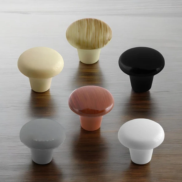 Mobilya Düğme Sert Plastik Ceviz Dolap Mutfak Dolabı Çekmece Dolap Kapak Kulpu Kulbu Kulp 10 Adet - Resim 5