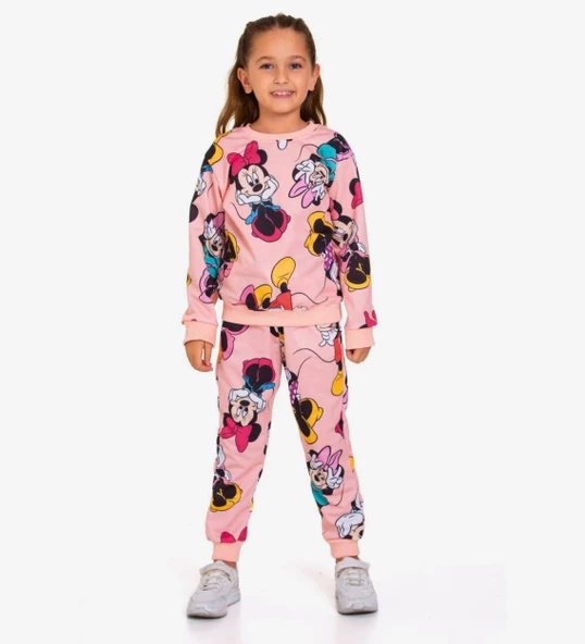 Triliya-Kız Çocuk Dijital Baskı Mevsimlik Eşofman Takımı- 3-10 Yaş - 7