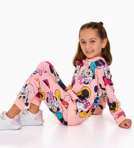 Triliya-Kız Çocuk Dijital Baskı Mevsimlik Eşofman Takımı- 3-10 Yaş - 8