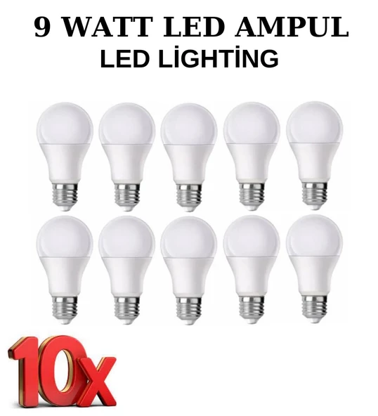 FURY 9 WATT LED AMPUL 6500K BEYAZ IŞIK E27 DUY 10'LU PAKET