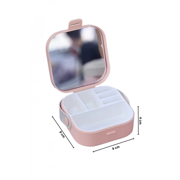 Piev House By House Çanta İçi Aynalı Mini Makyaj Takı Kutusu Pudra - 4