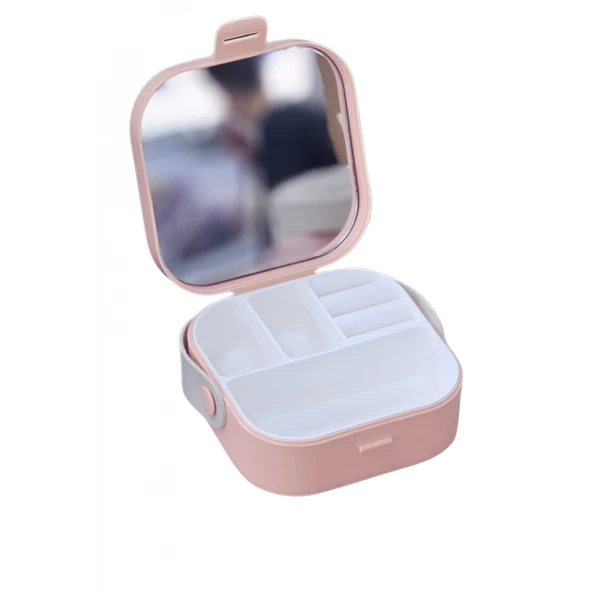 Piev House By House Çanta İçi Aynalı Mini Makyaj Takı Kutusu Pudra - 5