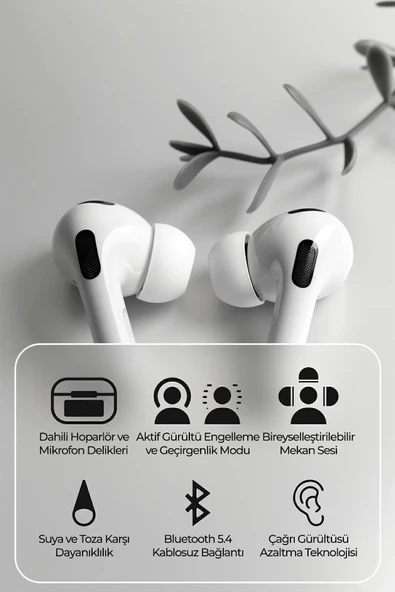 QASUL Bluetooth Kulaklık LCD Tam Renkli Akıllı Ekran Dokunmatik Ekran ANC Gürültü Azaltma Kablosuz TWS Kulaklık - 2