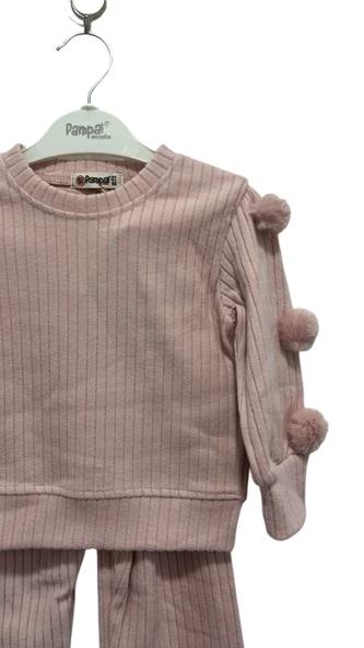 uğurböceğiçocuk Kolu Ponponlu Fitilli 2'li Kız Çocuk Takım 6195 - 10