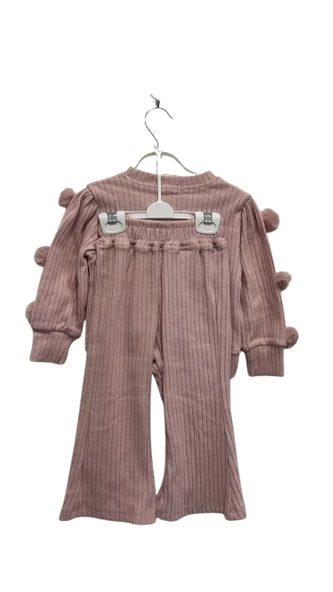 uğurböceğiçocuk Kolu Ponponlu Fitilli 2'li Kız Çocuk Takım 6195 - 11